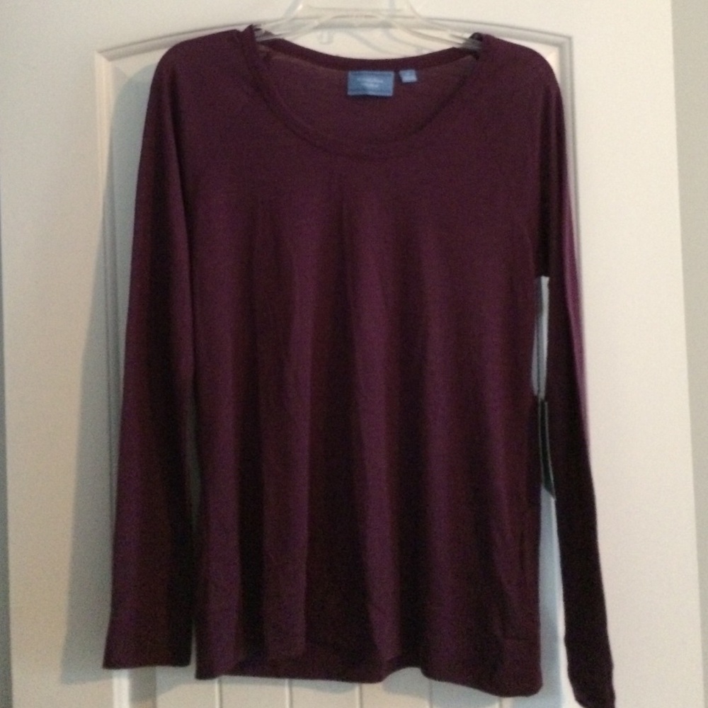 Simply Vera Vera Wang Top Women's Size Small Plum Purple Long Sleeve NWT